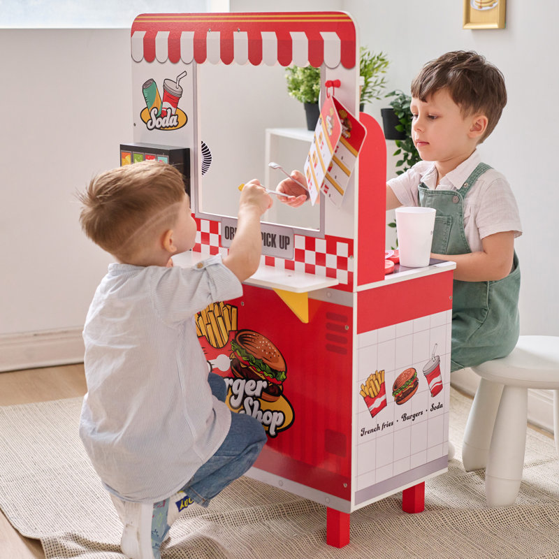 Teamson Kids - Flip & Fry Burger Shop, Red