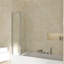 Jraty 39'' W x 55'' H Door Frameless Tub Door in Silver-97780854