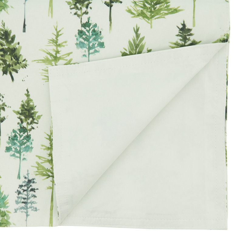 Green Winter Forest Trees Christmas Festive Table Runner, 120" L x 16" D