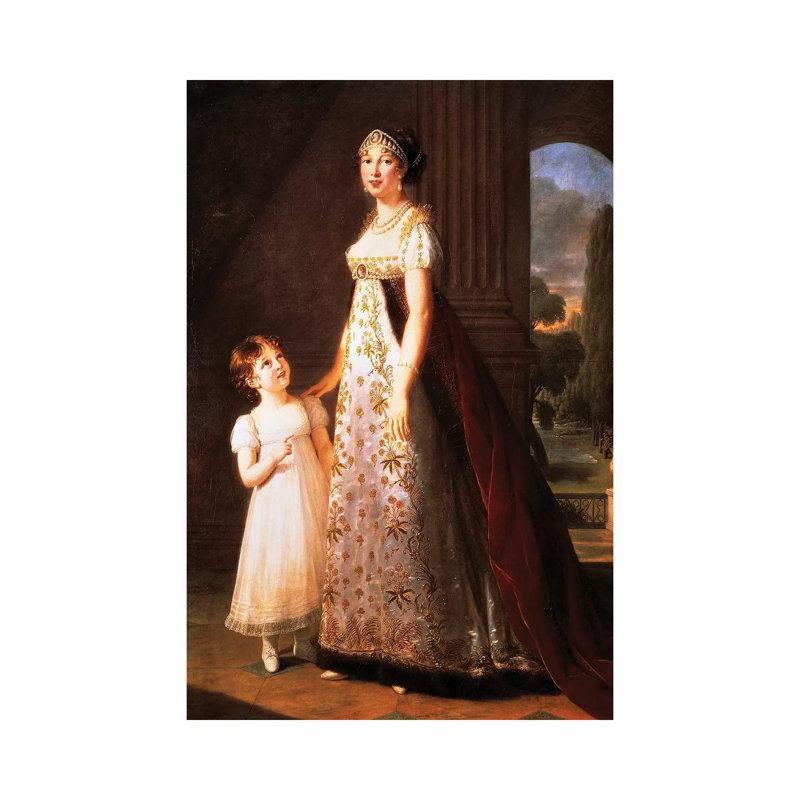 Portrait Of Caroline Bonaparte, Queen Of Naples And Daughter Of Carlo Bonaparte by Elisabeth Louise Vigee Le Brun - Wrapped Canvas Painting