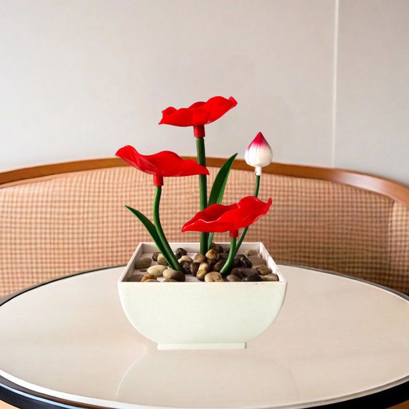 Fontaine de bureau rouge lotus