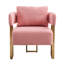 Chaise moderne rose avec pieds dorés, molleton doux pour une ambiance douillette - 2 pièces avec vestiaire, molleton de bureau, sans roulettes, rembourrage confortable