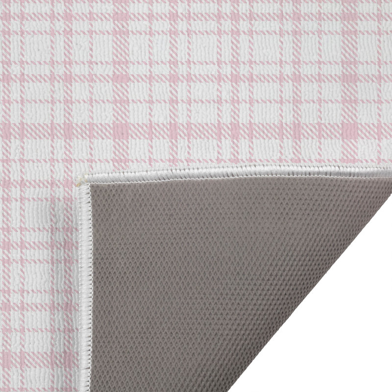 Liz Plaid Outdoor Doormat, 21" W x 34" L, Pink