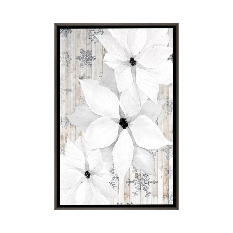 Impression sophistiquée «Christmas Collection F» par Grace Popp, H 26 po x l 18 po x 1,5 po, Toile avec cadre gris