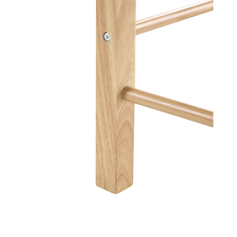 Counter Stool with Solid Wood Frame, Light Brown