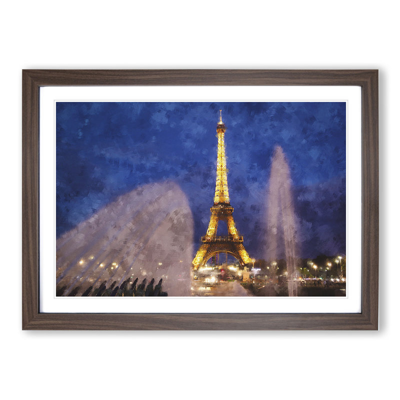 Eiffel Tower Vol.6 - Picture Frame Graphic Art, Walnut Framed, 36cm H x 48cm W x 2cm D