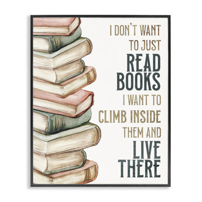 Climb Inside Books & Live There Framed Giclee, design by Kim Allen