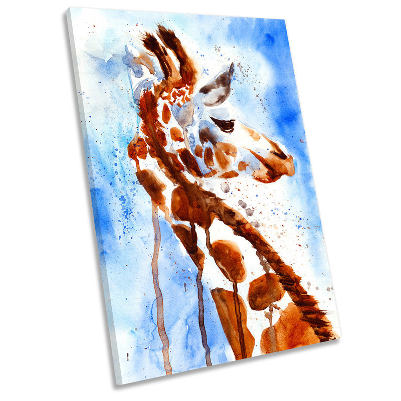 Happy Giraffe - Wrapped Canvas Painting, 137.2cm H x 91.4cm W x 4cm D
