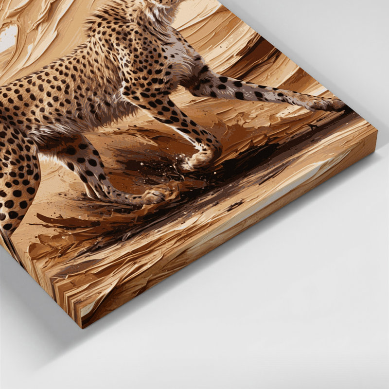 «Big Cats Saharan Cheetah», art mural sur toile brune, H 24 po x l 36 po