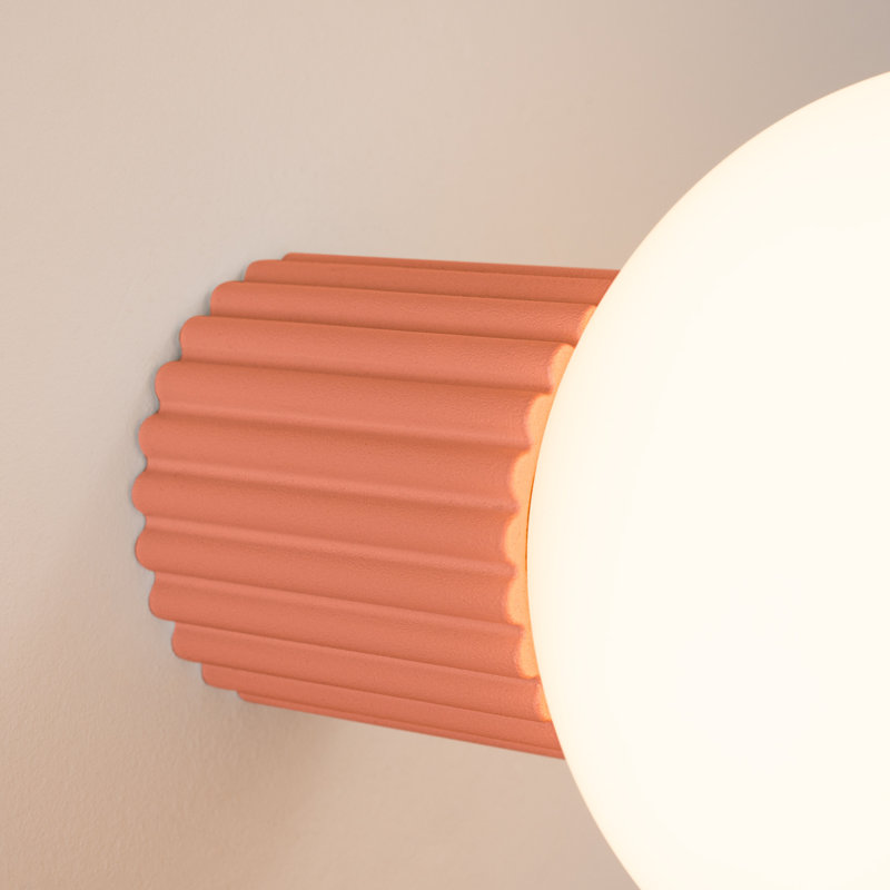 Halo Aluminium Flush Mounted Sconce, Peach