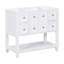Armoire de salle de bain de style moderne 36 po, structure en bois massif, 4 tiroirs et 2 portes, espace de rangement spacieux-1571202633