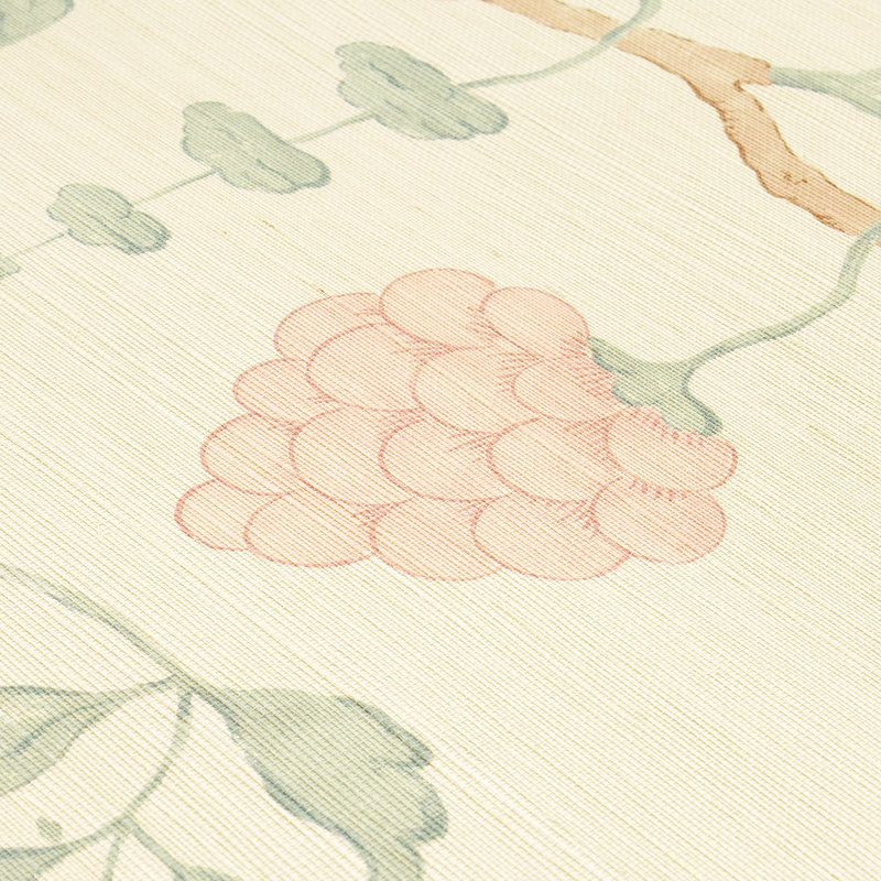 Wisteria Sisal Wallpaper, Teal/Soft Pink