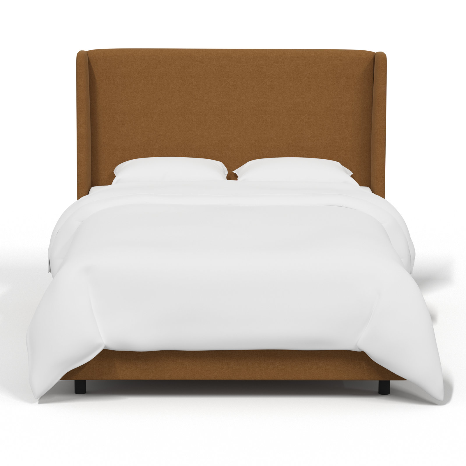 Tilly Upholstered Bed, Queen, Textured Amber Linen
