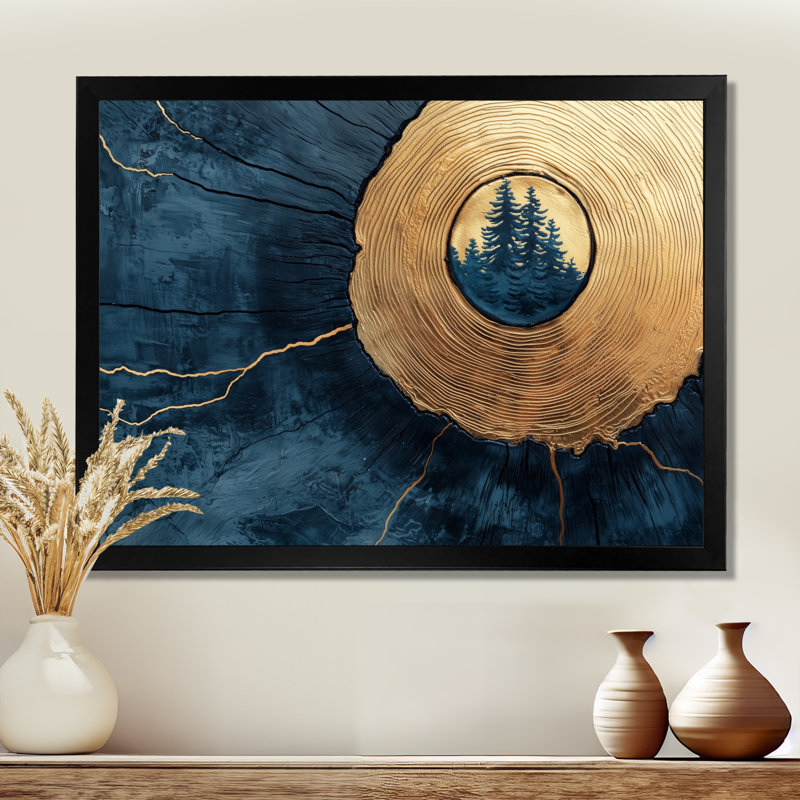 Gerrad, pin abstrait, forêt sur bois, horizon - forêt, art mural, H 34 po x l 44 po, Reproduction encadrée d'une seule photo