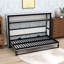 Lit escamotable simple en bois avec tablettes-1388943590