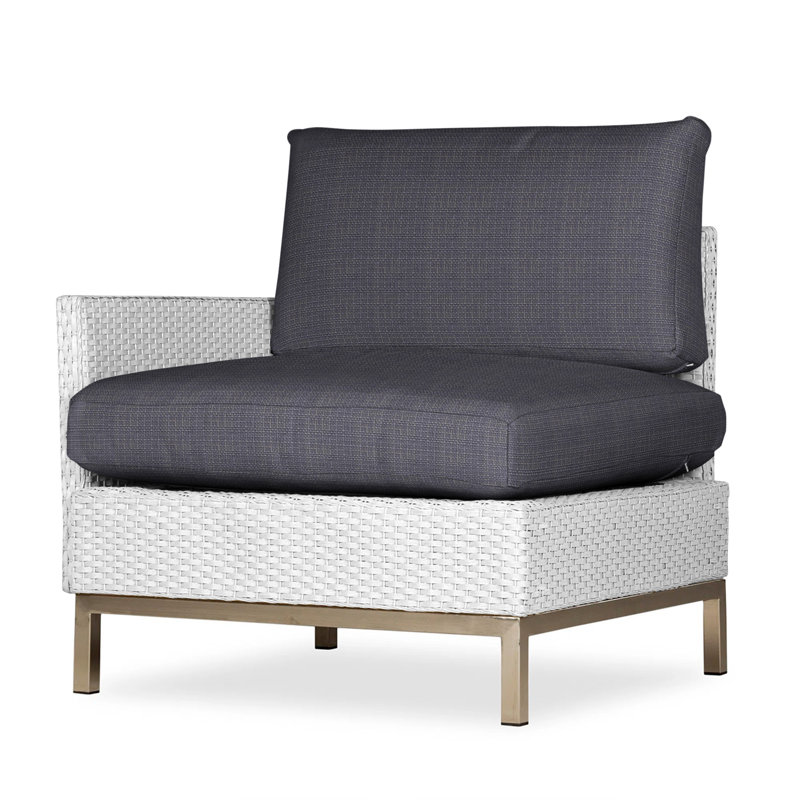 Elements Outdoor One Arm Lounge Chair, Cottage Pepper, White