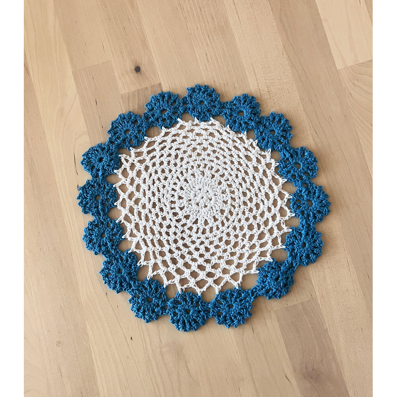Accessoire de table en coton Farlee, Bleu turquoise foncé