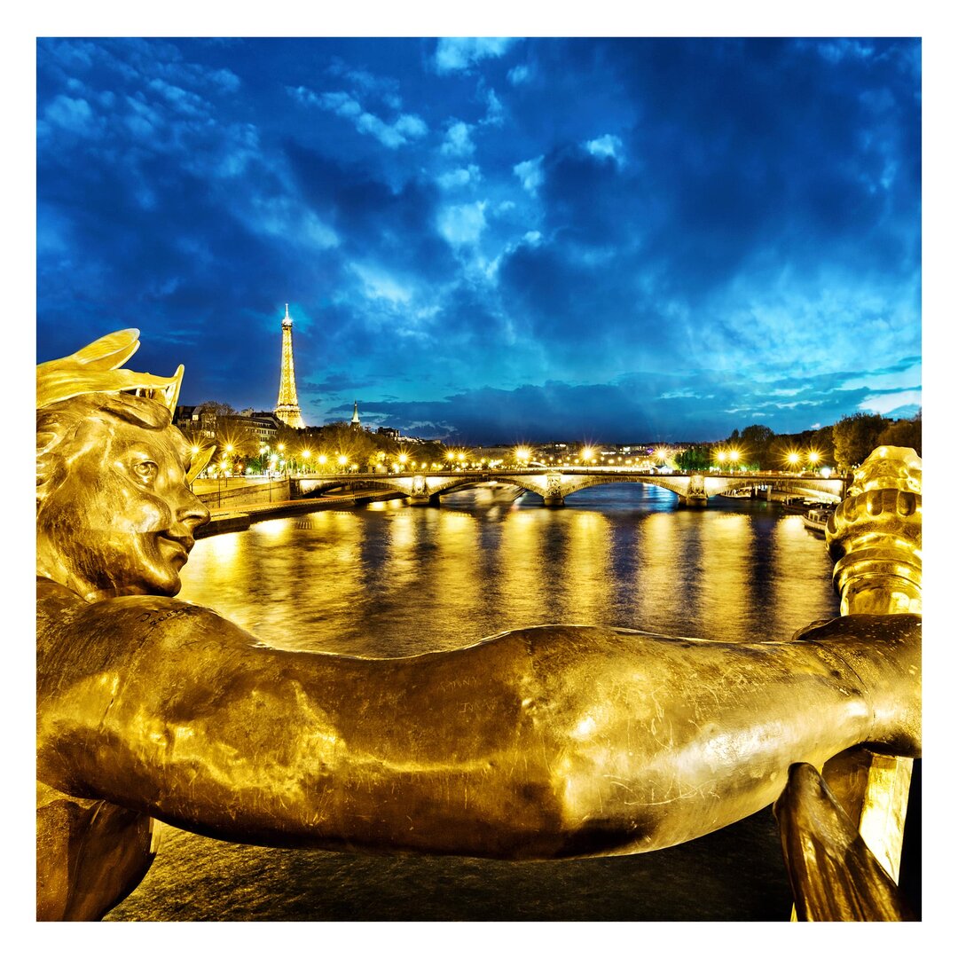 Strukturierte Fototapete Goldenes Paris, 1,92 m x 192 cm