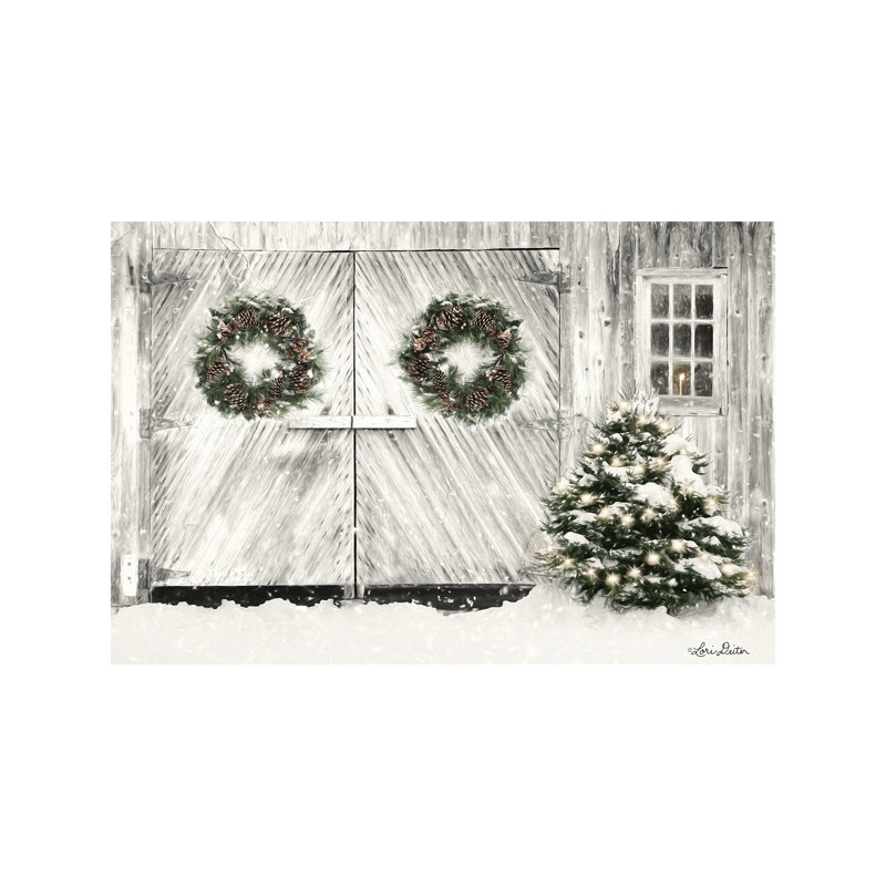 Christmas Barn Doors by Lori Deiter - Wrapped Canvas Print, 66.04 cm H x 45.72 cm W x 1.91 cm D