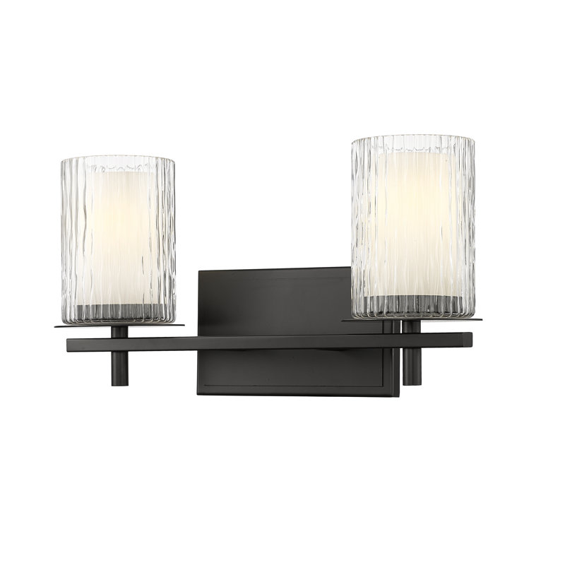 Ensemble de meuble-lavabo 2 lumières Roddrick, Noir mat