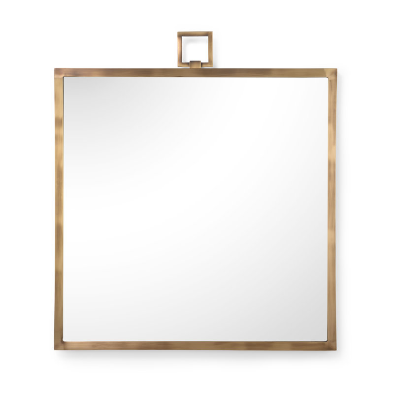 Metal Flat Wall Mirror, Gold