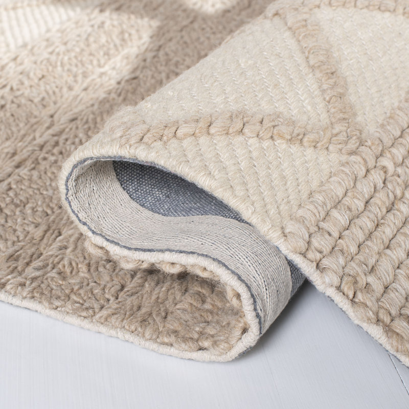 Tapis géométrique en laine et en coton tissé à la main Tulane Natura, Tapis de couloir 2 pi x 10 pi