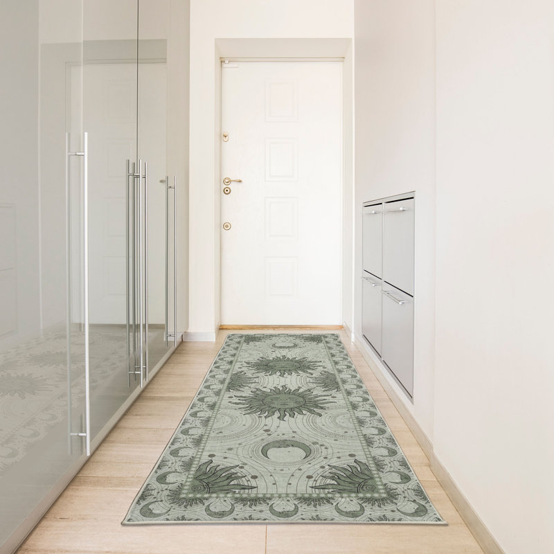 Luxama Sun and Moon High Density Long Fiber Poly Threads Decorative Area Rug Carpet, Runner 2' x 5'