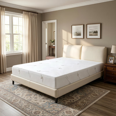 Matelas double en mousse à mémoire de forme 8 pouces infusé d'AMOUR: 3 couches de soutien extra ferme, housse en tricot extensible, compressé en rouleau dans une boîte. Infusion rafraîchissante d'aloès pour un sommeil confortable