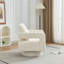 Fauteuil d'appoint pivotant revêtu de tissu bouclé-112730291