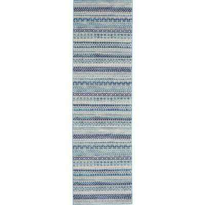 Tapis bleu marine à rayures Gillsville
