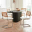 Ensemble de 4 chaises de salle à manger en rotin brun, chaises de cuisine modernes en bois de style Mid-Century, chaises de salle à manger en canne à dossier en filet, chaise Cesca avec pieds en métal chromé-2028437263-2028437262