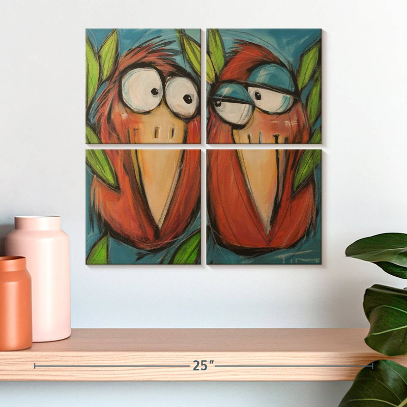 Brampt flirter des oiseaux amoureux, H 18 po x l 18 po