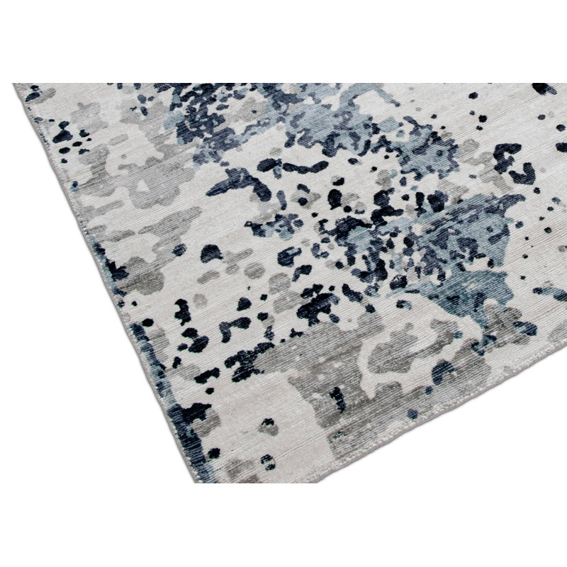 Abstract Area Rug in Blue, Rectangle 10' x 14'