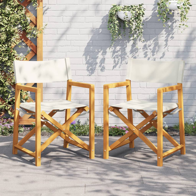 Lambersart Folding Garden Chairs, Cream White