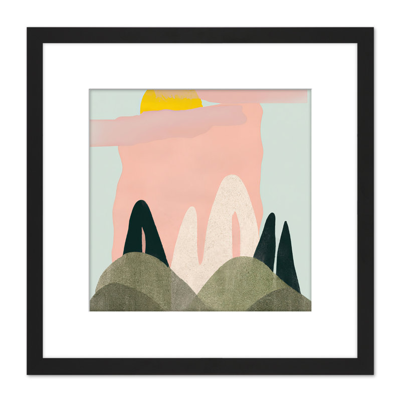 Summer Landscape Sunny Boho Pastel Blue - Single Picture Frame Painting