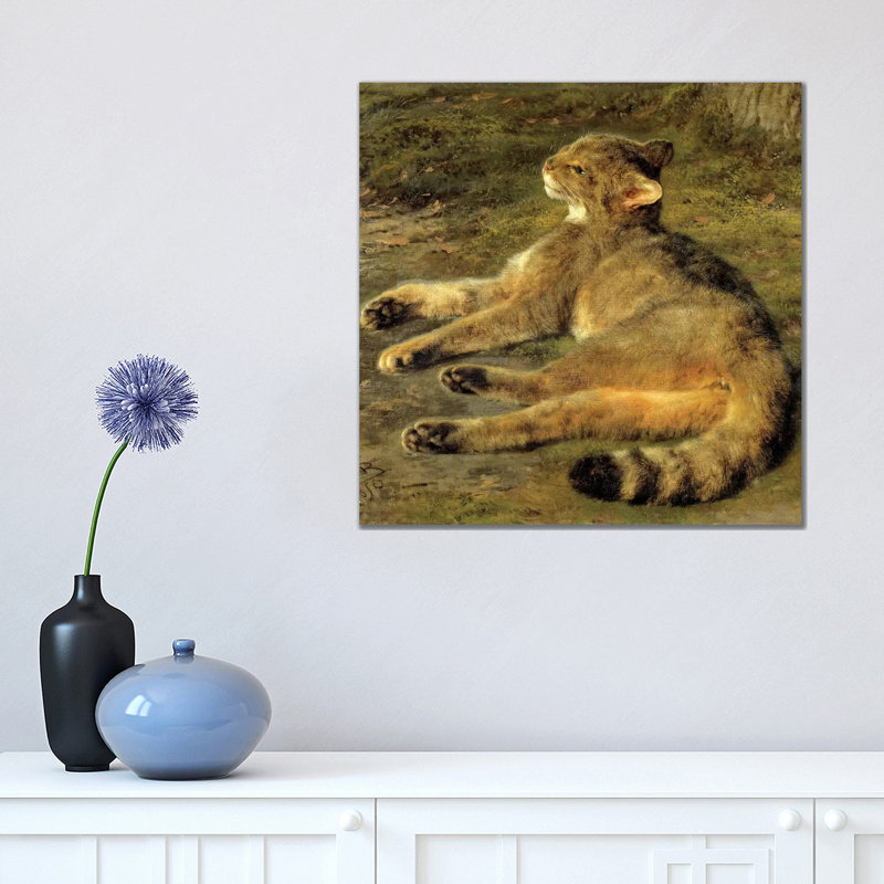 Wild Cat, 1850 by Rosa Bonheur - Wrapped Canvas Painting, 45.72 cm H x 45.72 cm W