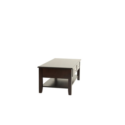 Classic Modern Look Wooden 1Pc Coffee Table Living Room Furniture Table Veneer Top Drawers And Shelf Storage Espresso / Antique Black Finish