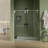 Frameless Shower Door, Sliding Shower Door, Premium 5/16"(8Mm) Thick Tempered Glass Shower Enclosure With Towel Bar ,Double Side Easy Clean Coat,Brushed Nickel Finished With Buffer