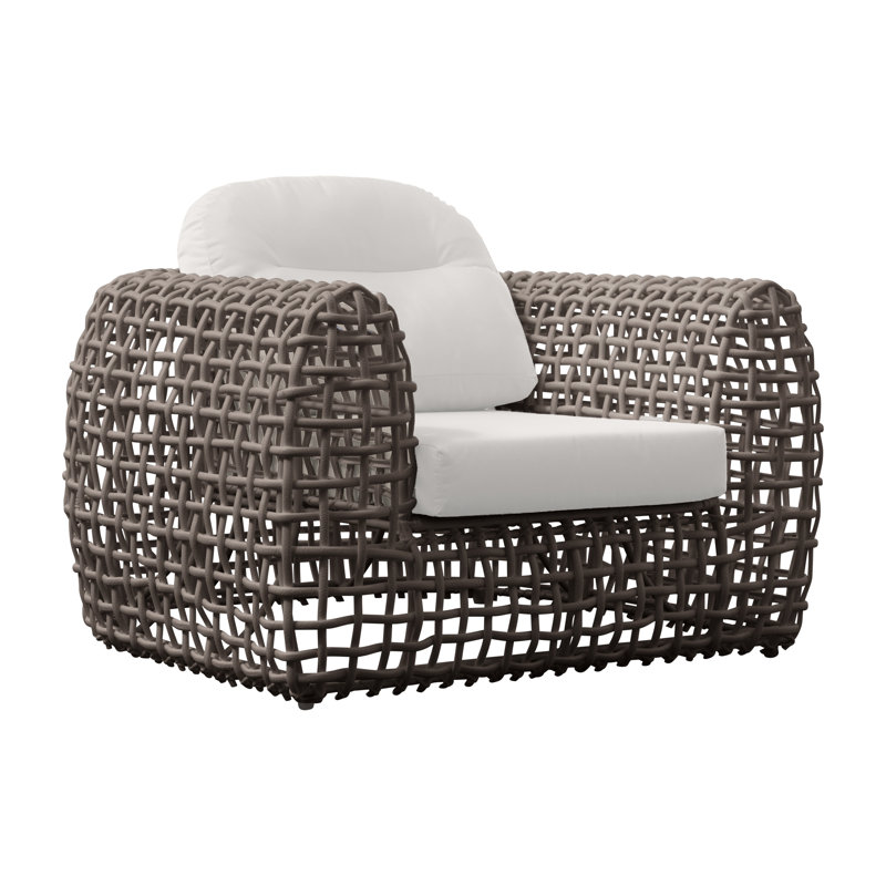 Dynasty Outdoor Lounge Chair, Canvas Canvas Sunbrella® Canvas, Kubu Mushroom