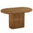 47.24" Oval Wood Dining Table With Wood Vertical Stripes Base For Dining Room, Kitchen
