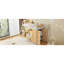 Lit mezzanine simple en blanc avec bureau en forme de L et garde-robe de rangement fonctionnel pour vêtements - matériaux, capacité de 250 lb, l 77,2 po x l 61,7 po avec construction organisée, hauteur de 67,9 po et poids de 156,6 po-1461153557