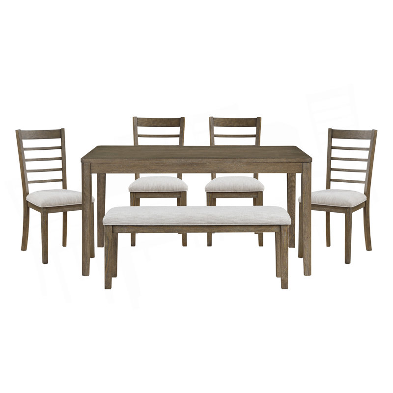 Ensemble de table de salle à manger avec banc et chaises d'appoint
