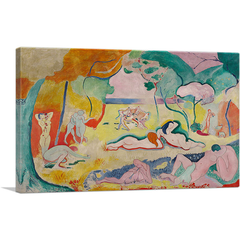 «The Joy of Life 1906» par Henri Matisse, reproduction d'art sur toile tendue, H 18 po x l 26 po x P 0,75 po