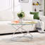 Table basse en verre trempé 31,5 po avec cadre en métal plaqué Jefre-106886437
