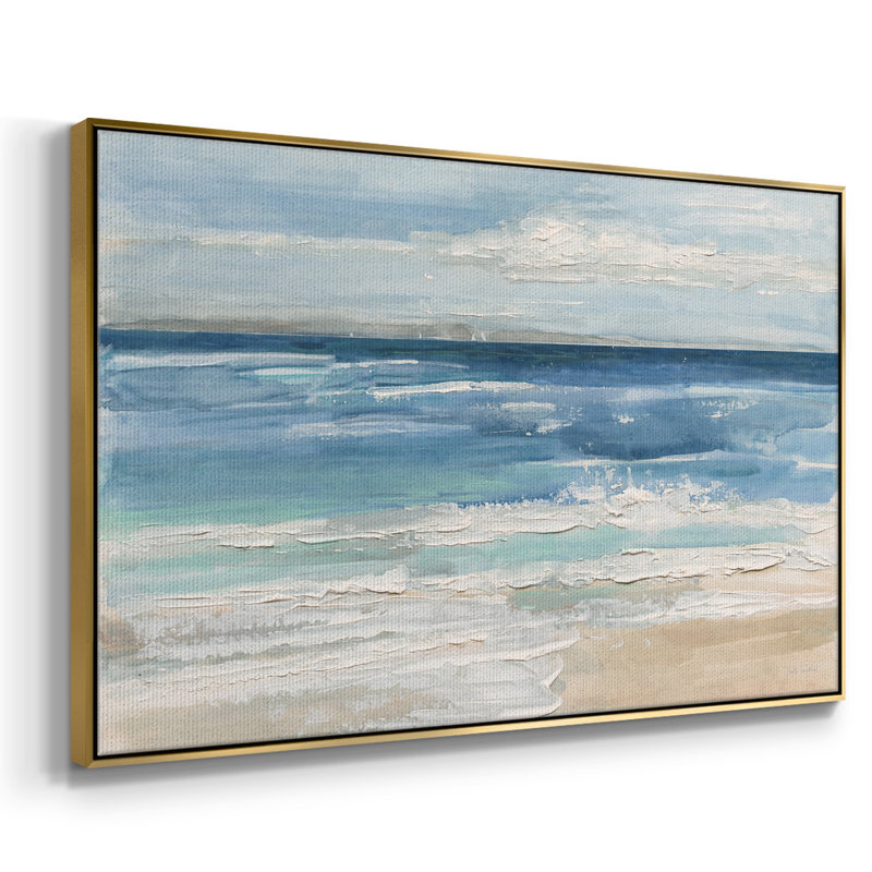" Ocean Waves I ", 17" H x 25" W x 2" D, Gold Framed Canvas