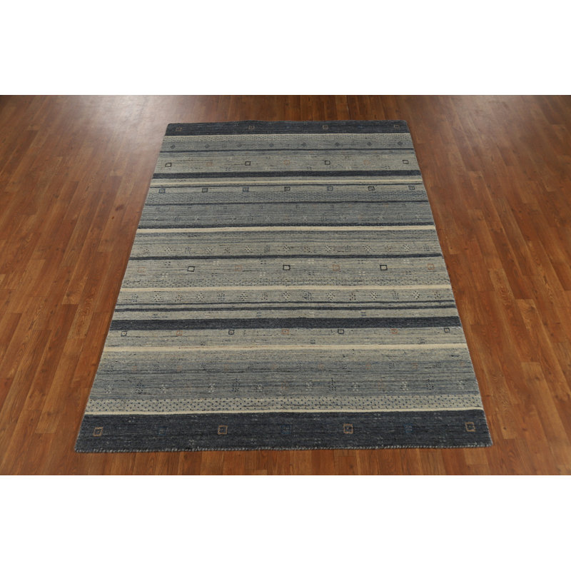 Tapis indien en laine fait à la main de style Gabbeh 5 x 8
