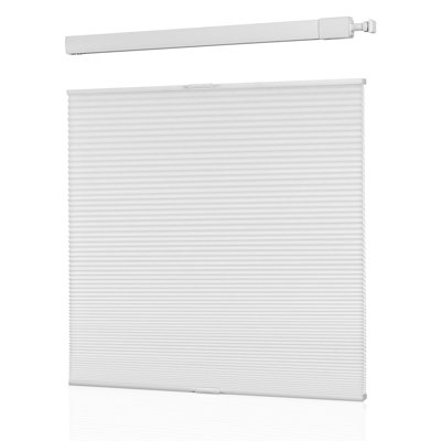 No Drill No Tools Cellular Shades Top Down Bottom Up Cordless Blackout Blinds for Windows, Light Filtering-White