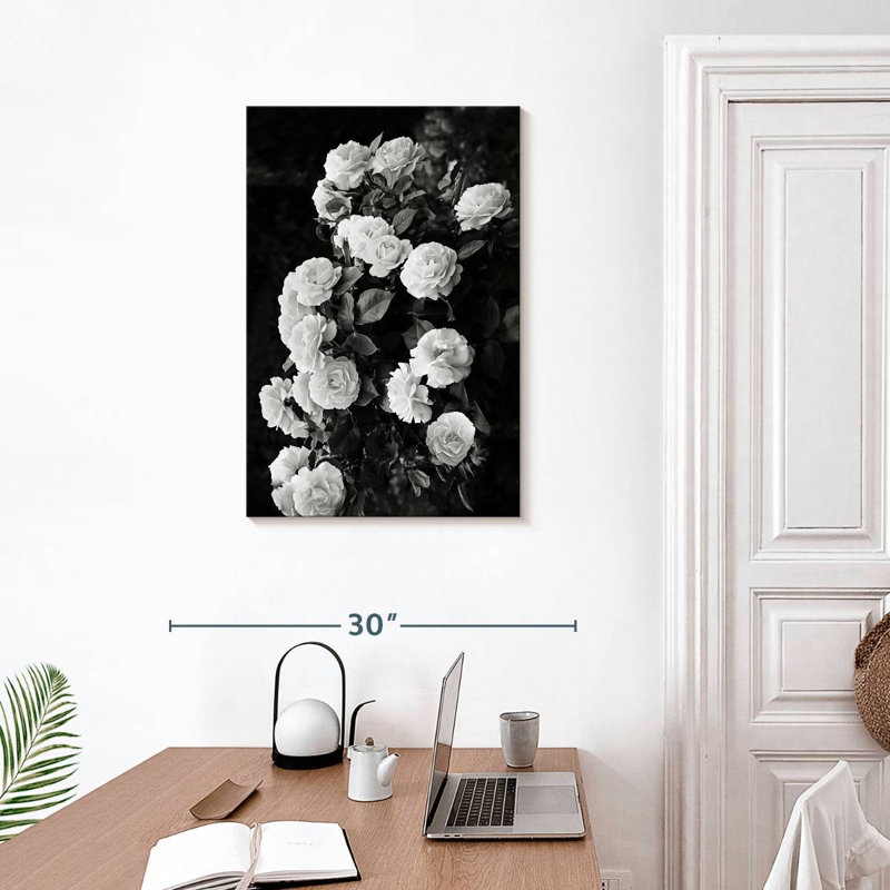 Harnek Monochrome Rose Bush, 30" H x 20" W