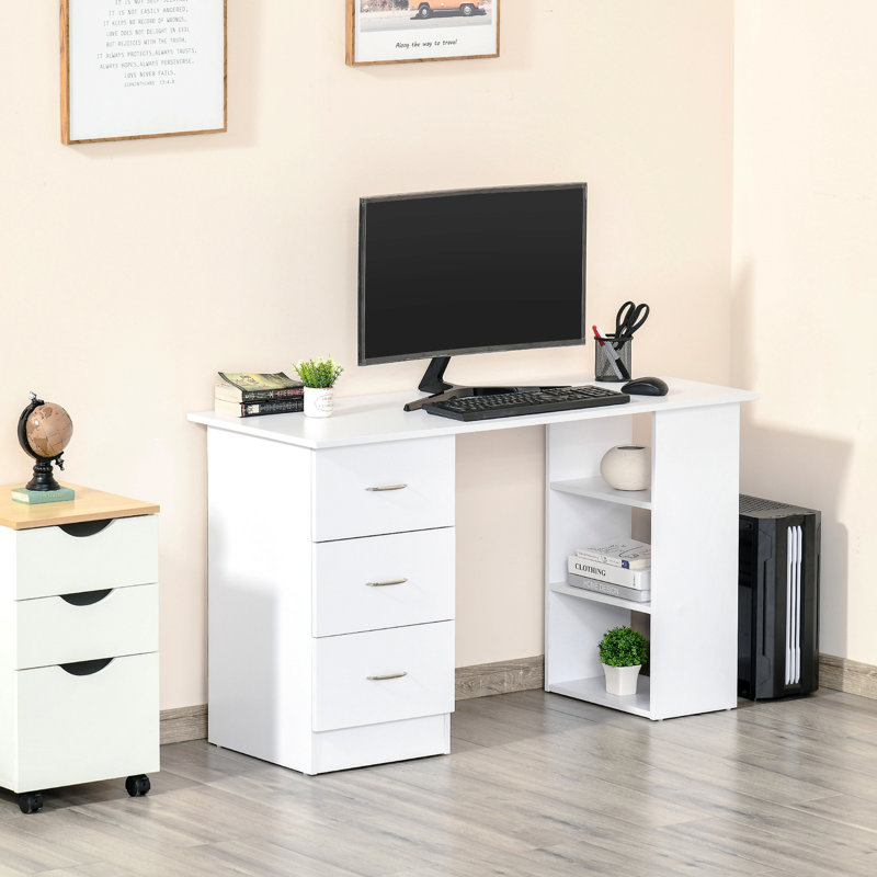 Poste de travail 47 po avec 3 tiroirs et tablette de rangement