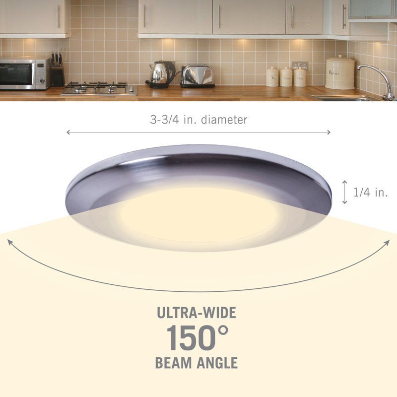 Luminaire rond à DEL Wafer, Argent, 2700 K